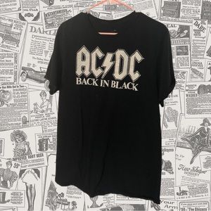 Black ACDC Back In Black Graphic Tee, Size L